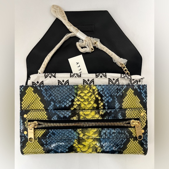 MILLY SNAKESKIN SHOULDER CLUTCH BAG NWT - Picture 4 of 7